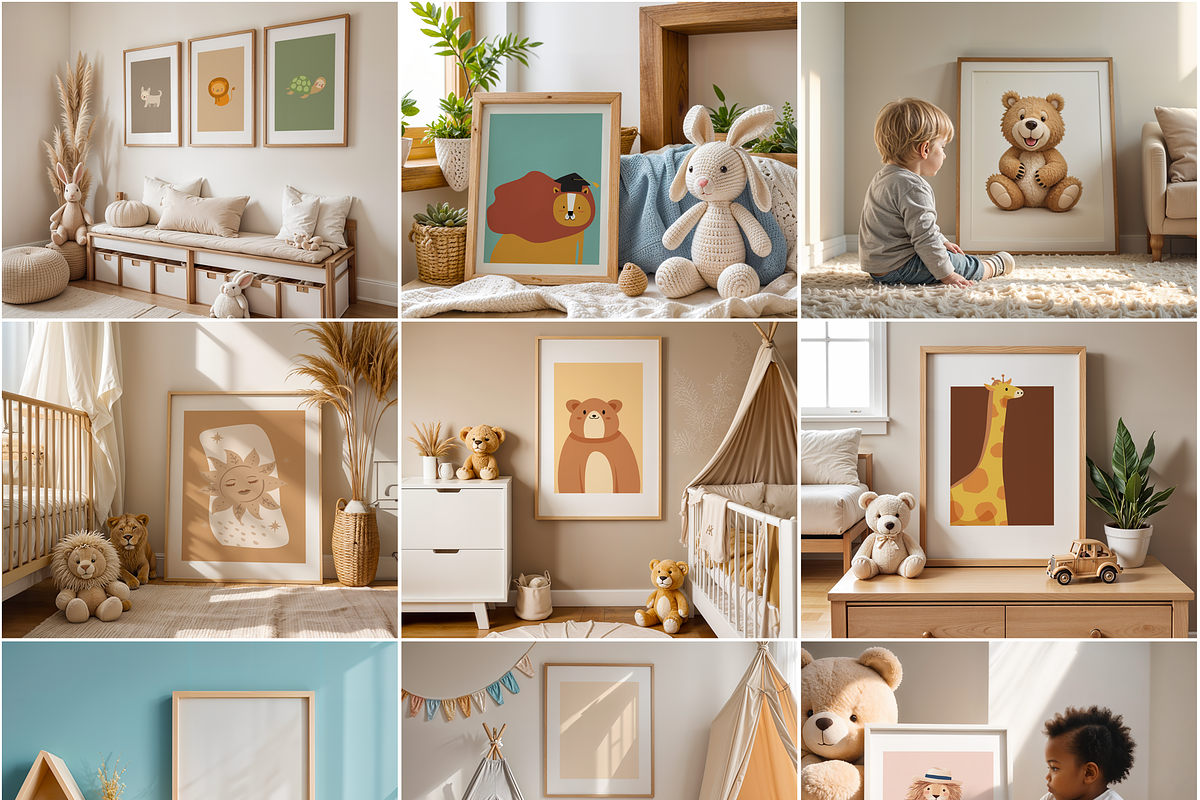 30 Nursery Frame Mockup Bundle PSD, a Mockup by MockupShopi (Photo 7 of 8)