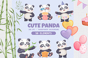 Cute Panda Clipart Set, an Illustration by LikaYu (Thumbnail 1 of 8)