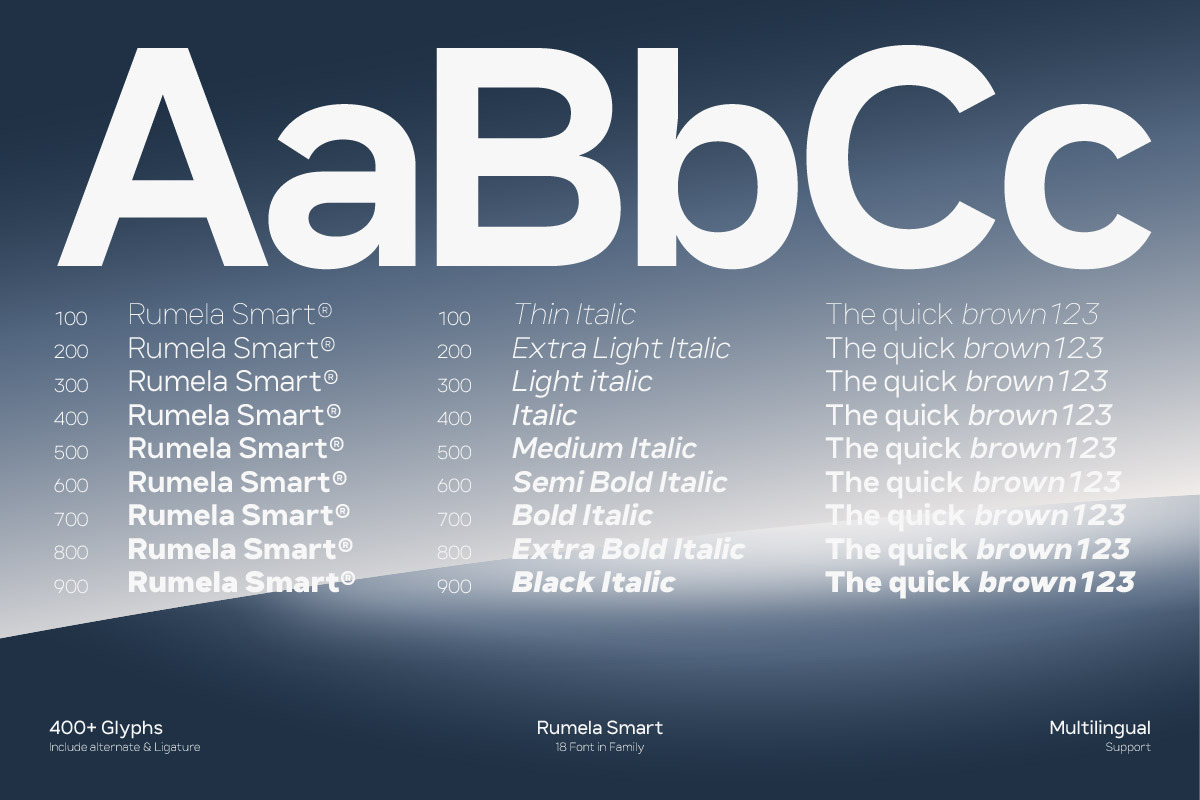 Rumela Smart - Clean Modern Sans, a Sans Serif Font by productype1 (Photo 12 of 12)