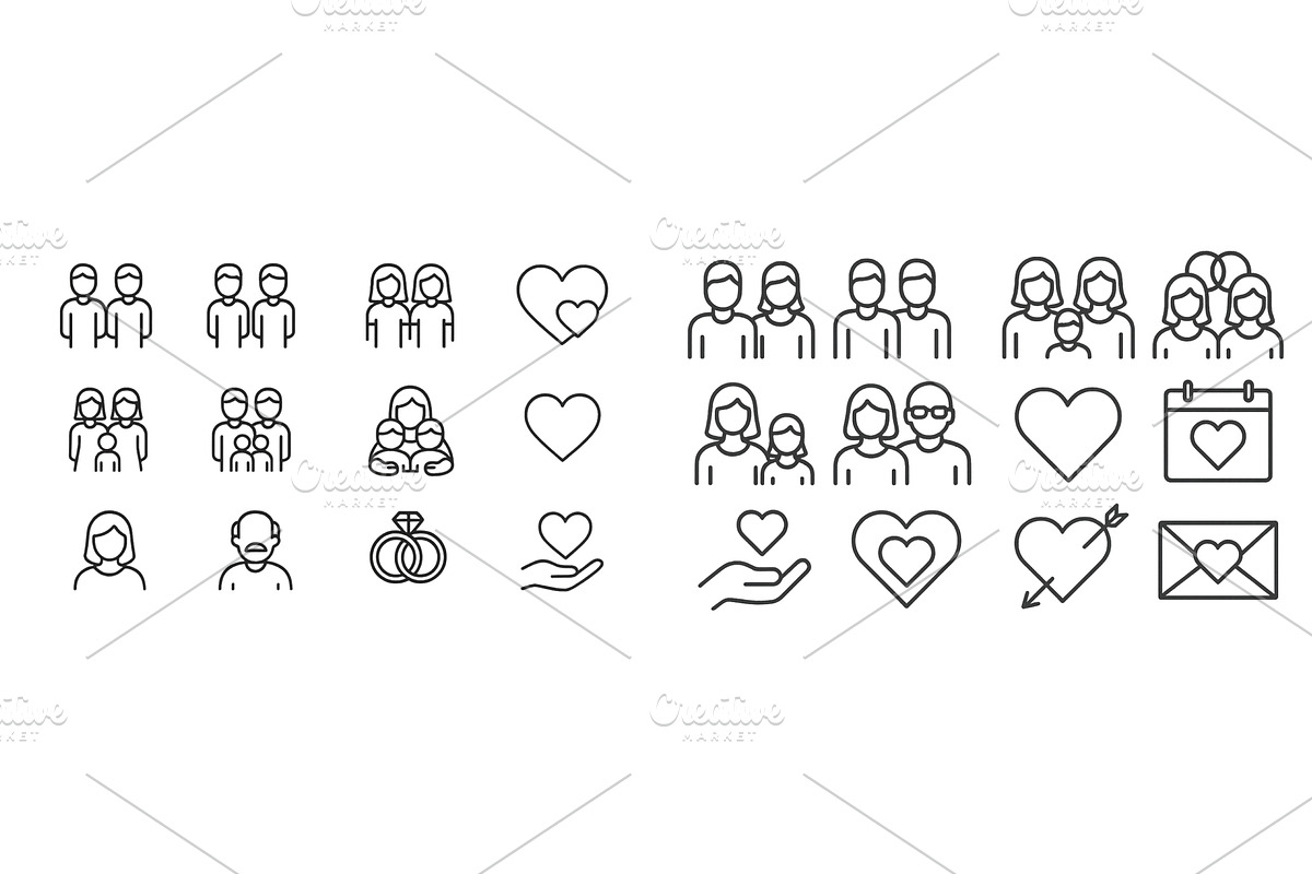Various icons representing love, a Person Illustration by ZinetroN