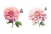 Dahlia Flower and Butterfly Clipart, an Object Graphic by EzDigitals (Thumbnail 4 of 8)