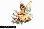 Fairy Whimsical Reading Clipart Bund, an Illustration by crative8112 (Thumbnail 7 of 10)