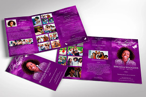 Purple Memories Tabloid Trifold Fune, a Brochure Template by Four C Graphic