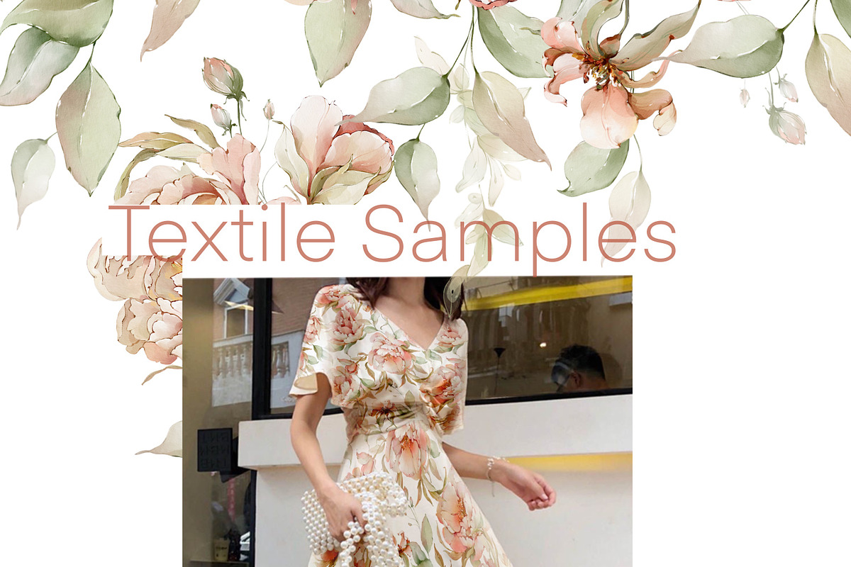 Watercolor peony roses pattern set, a Decorative Illustration by Edith’s World (Photo 10 of 13)