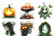 Halloween Forest Nymph Fray Clipart, an Illustration by Craft Nest (Thumbnail 3 of 6)