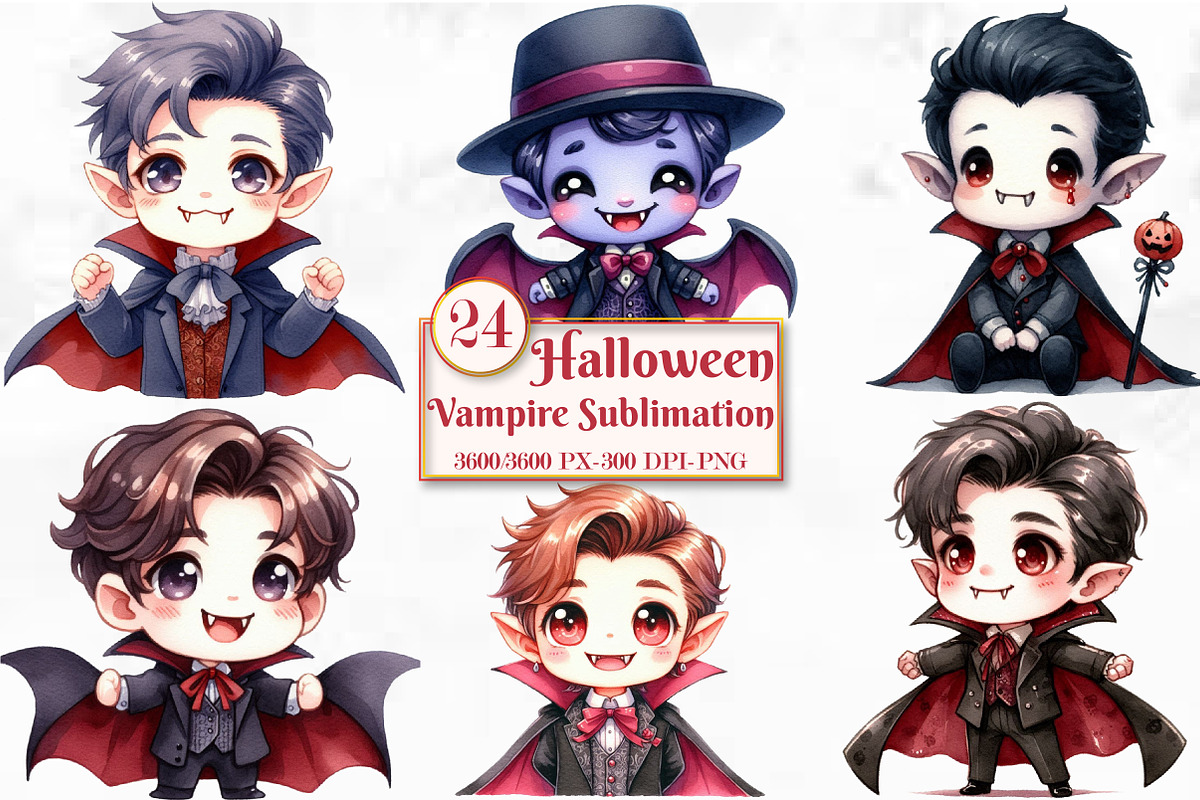 Halloween Vampire Sublimation, a Seasonal Illustration by Craft Nest (Photo 1 of 5)