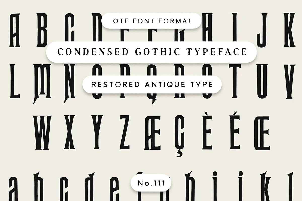 Condensed Gothic Typeface, a Serif Font by Century Library (Photo 1 of 6)