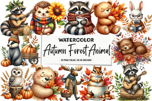Autumn Forest Animal Sublimation, an Illustration by DreamArtGraphic