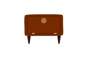 Brown wooden vintage dresser, retro, an Object Illustration by Nadzin