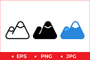 Mountain Vector Icons, a Solid Icon by Artonix (Thumbnail 1 of 2)
