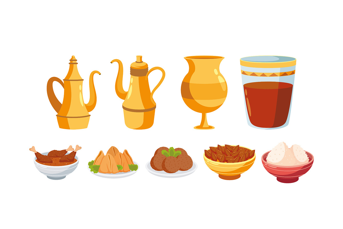 Iftar Food & Drink Illustration Set
