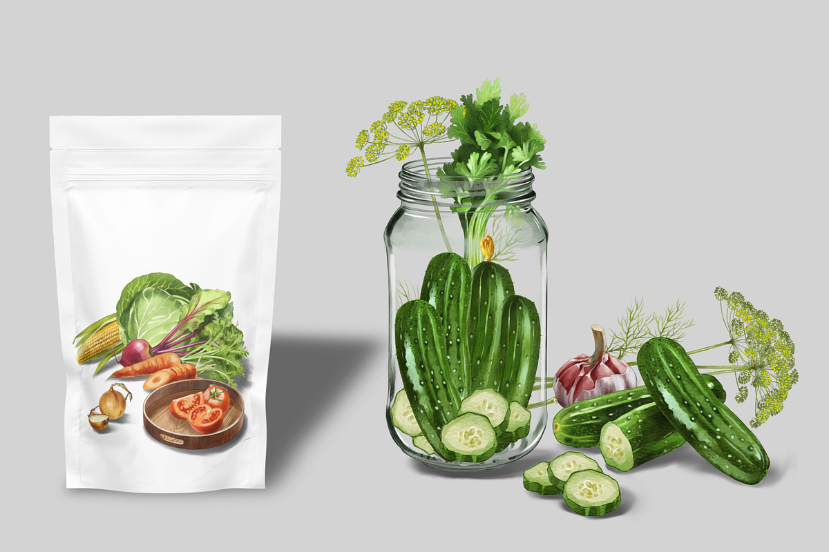 Vegetable Clipart Set, a Food Illustration by IrynaPanashii (Photo 6 of 12)