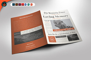 Funeral Program 12 Newspaper Theme, a Brochure Template by SeraphimChris
