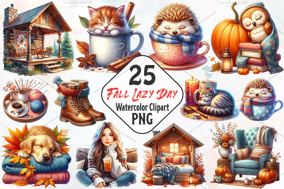 Fall Lazy Day Clipart, an Illustration by RobertsArt (Photo 1 of 7)