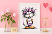 Watercolor Valentine Cat And Dog, an Illustration by Canvas Craft (Thumbnail 5 of 6)