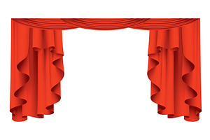Red curtains realistic, an Object Illustration by Things for designers