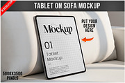 Tablet Mockup on Sofa PSD, an iPad Mockup by Bruno's Shop (Thumbnail 1 of 4)