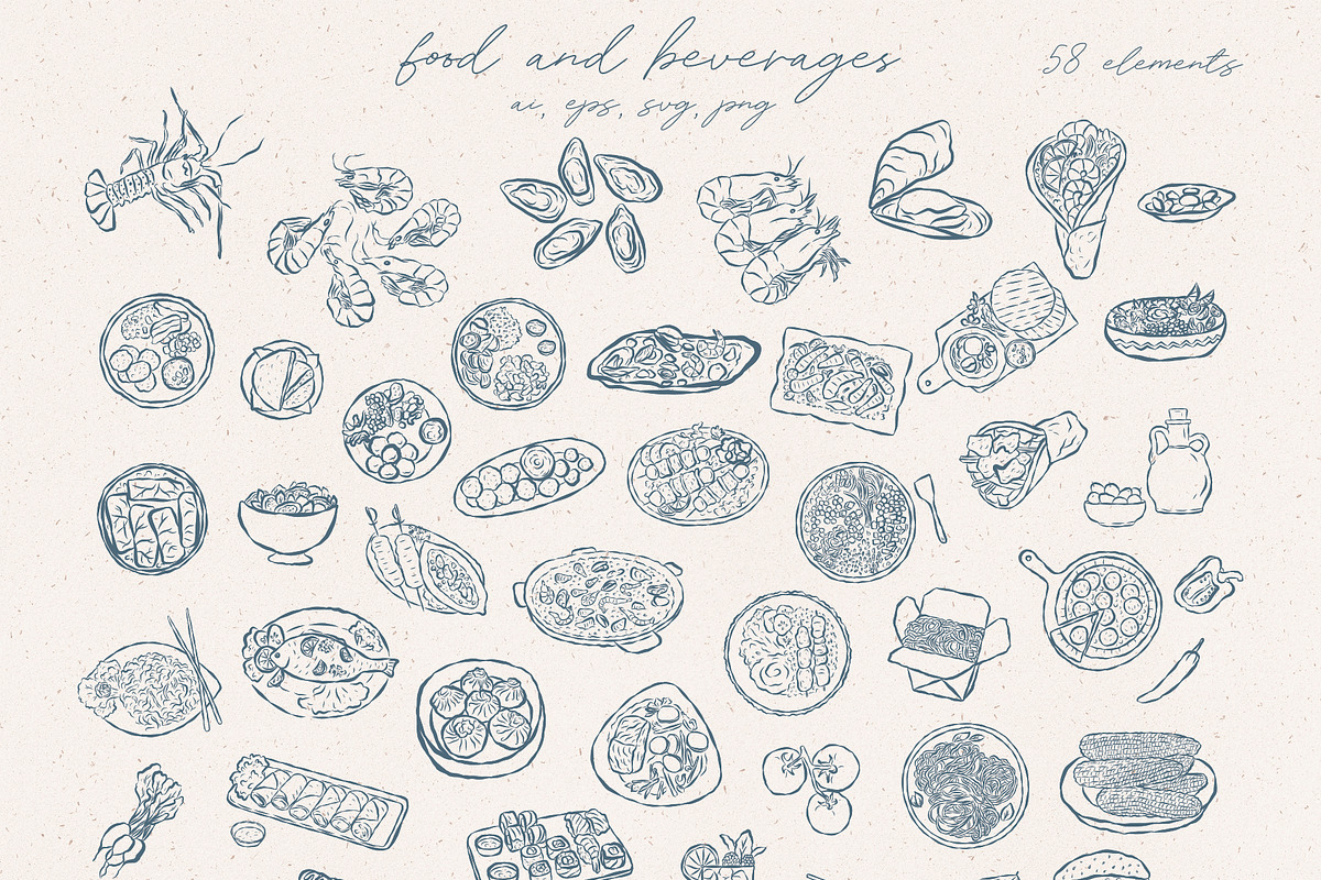 Wedding, Beach, Sea Life Food Doodle, an Object Illustration by Designwork (Photo 10 of 13)