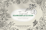 Line Art Tropical Flowers & Leaves, a Decorative Illustration by La Petite Line Art (Thumbnail 1 of 12)