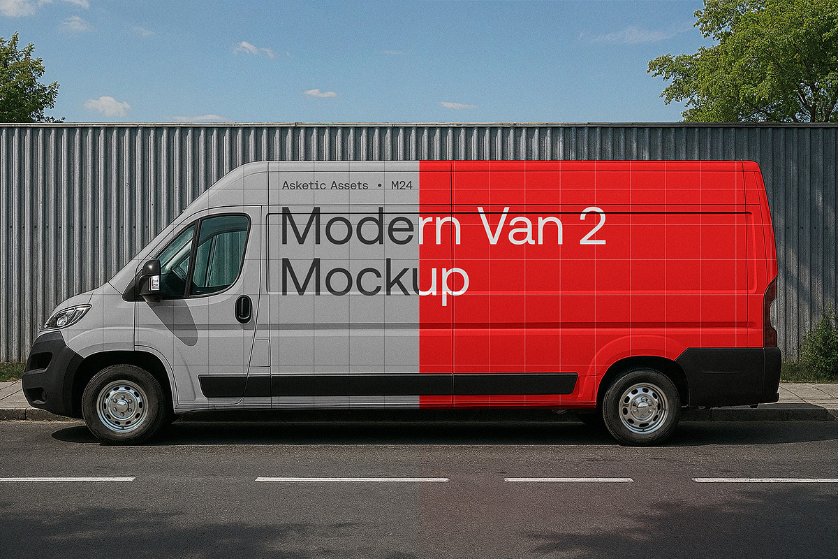 Modern Van 2 Mockup M24, an Advertising Mockup by Asketic (Photo 2 of 3)