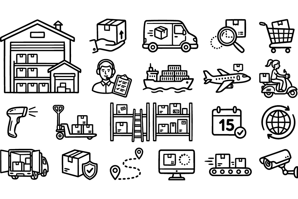 Logistics Delivery Icon Pack, an Illustration by designvectx (Photo 1 of 3)