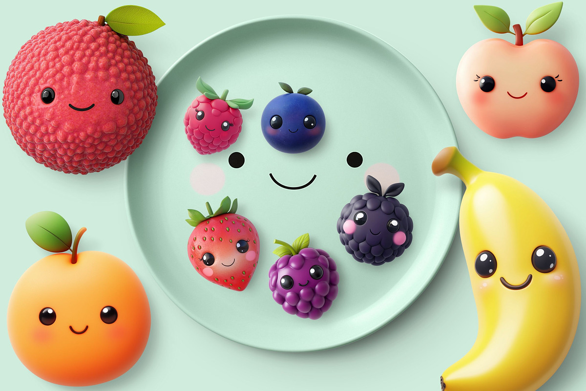 Healthy Kawaii Realistic PNG Objects, an Object Graphic by Iconogenic (Photo 6 of 7)