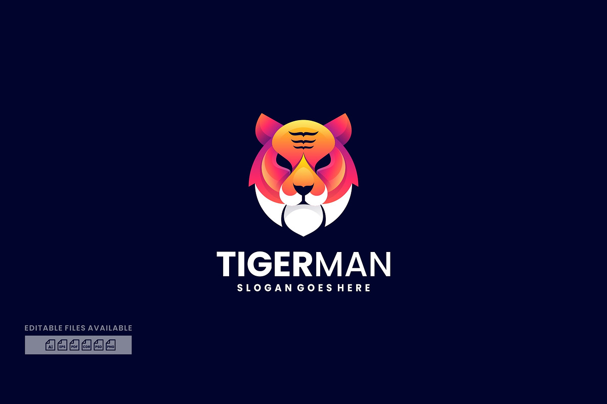 Tiger Man Gradient Colorful Logo, a Branding & Logo Template by ivan_artnivora