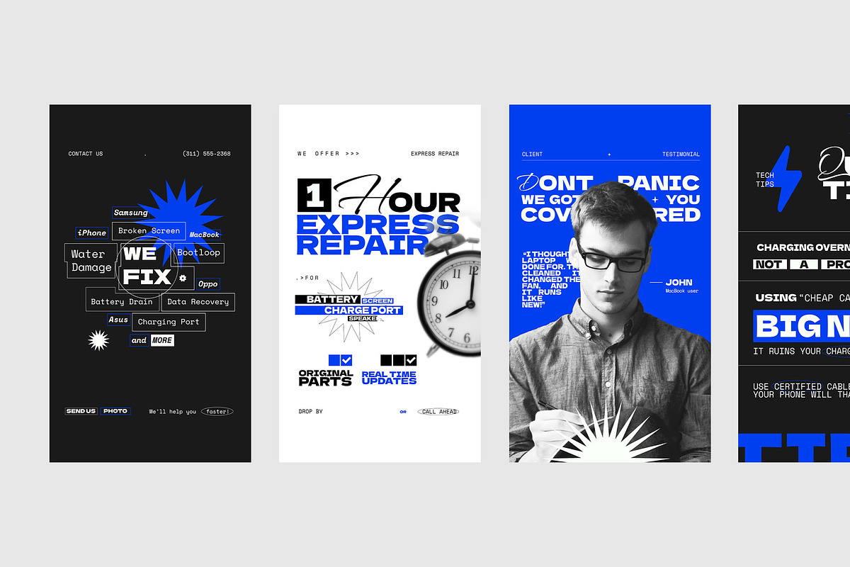 Tech Gadget Repair Instagram Pack preview 3
