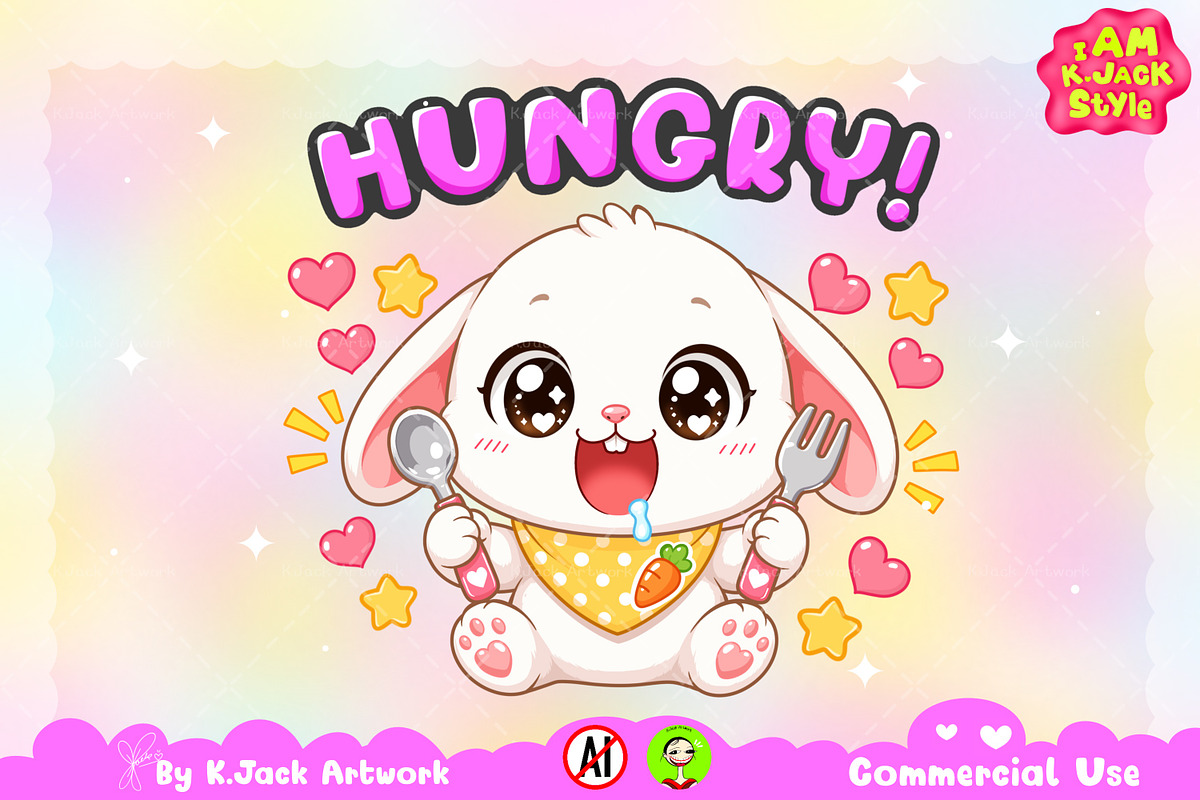 Hungry Rabbit Animal Clipart, an Animal Illustration by K.JackArtwork (Photo 1 of 6)