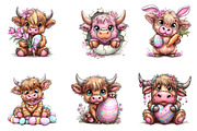 Easter Highland Cow Clipart, an Illustration by Dream Creation (Thumbnail 4 of 6)