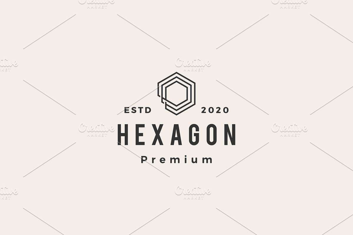 hexagon line outline hipster vintage, a Branding & Logo Template by ...