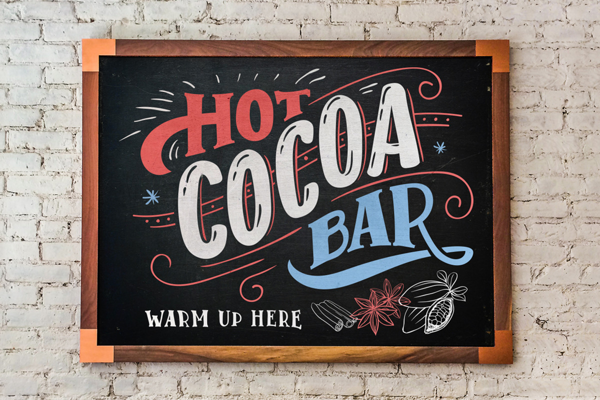 Hot Cocoa 5 Chalkboard Signs Set, an Object Graphic by Paul Lesser (Photo 4 of 6)