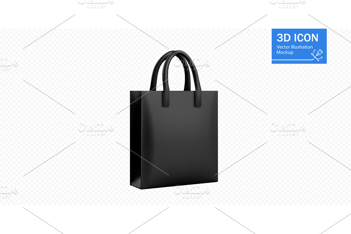 Sleek black shopping bag design, an Object Illustration by ZinetroN
