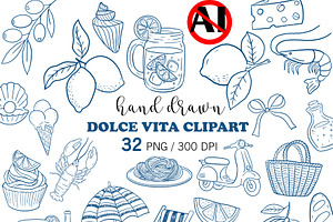 La Dolce Vita Italian Summer Clipart