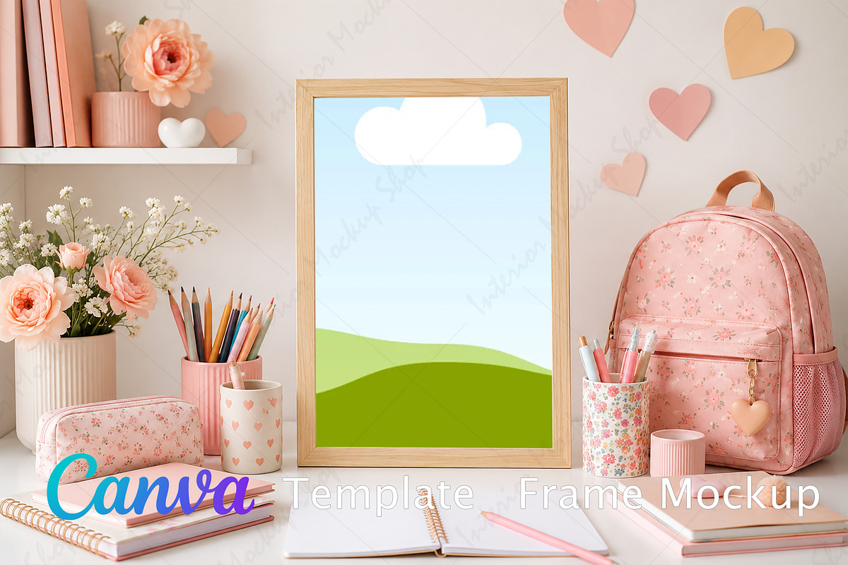 Canva Frame Mockup Kids Room Poster, a Poster Template by Mockup Shop (Photo 1 of 2)