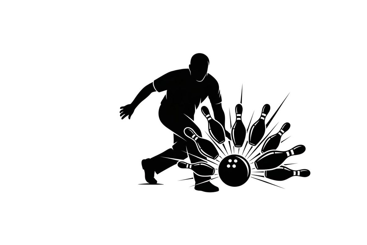 Dynamic bowling player silhouette, an Illustration by Amazin_art (Photo 17 of 31)