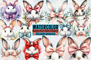 Bunny Ears Bow Clipart Sublimation C, an Illustration by SVGArt (Thumbnail 1 of 6)