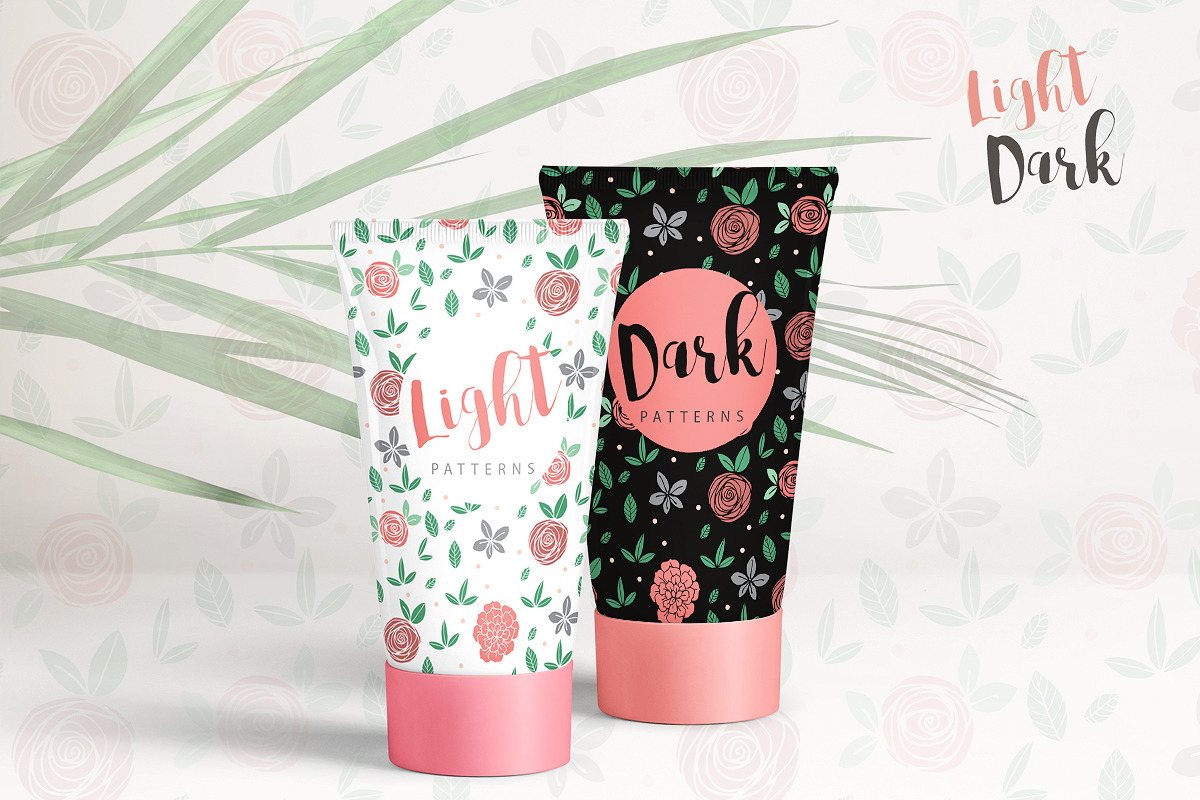 Light&Dark Botanical Patterns, a Pattern Graphic by Auberjean (Photo 3 of 5)