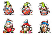 Gnome Coffee Cup Watercolor Clipart, an Illustration by CreationArt (Thumbnail 3 of 5)