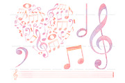 Watercolor musical notes clipart, an Object Illustration by ArtfulStudio (Thumbnail 6 of 8)