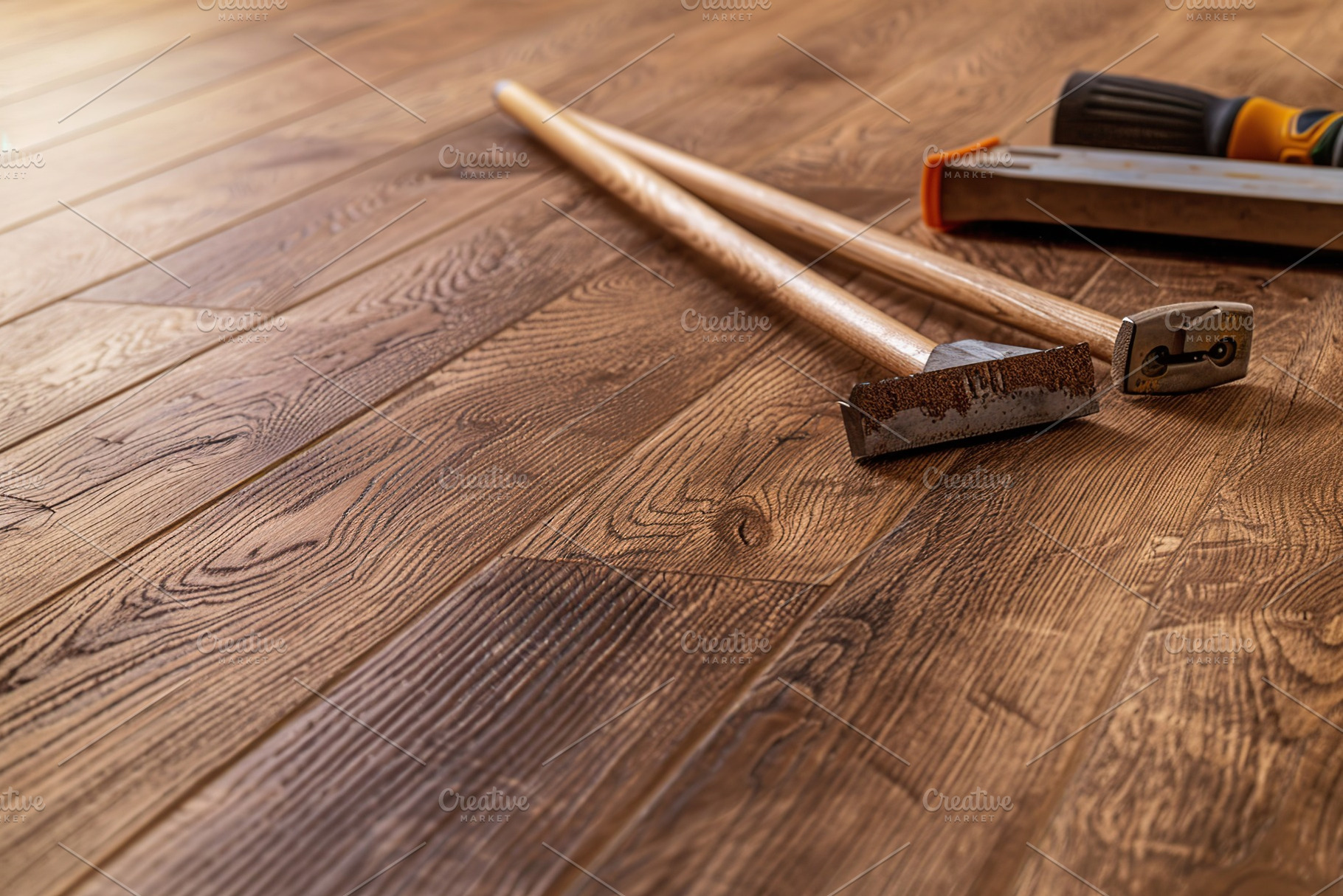 Instruments with new laminate floor, a Photo by AlyaAnd