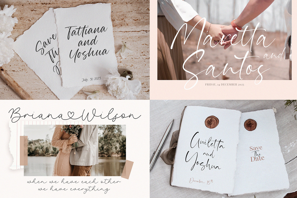 The Modern Wedding Font Bundle, a Script Font by Timurtype (Photo 5 of 8)