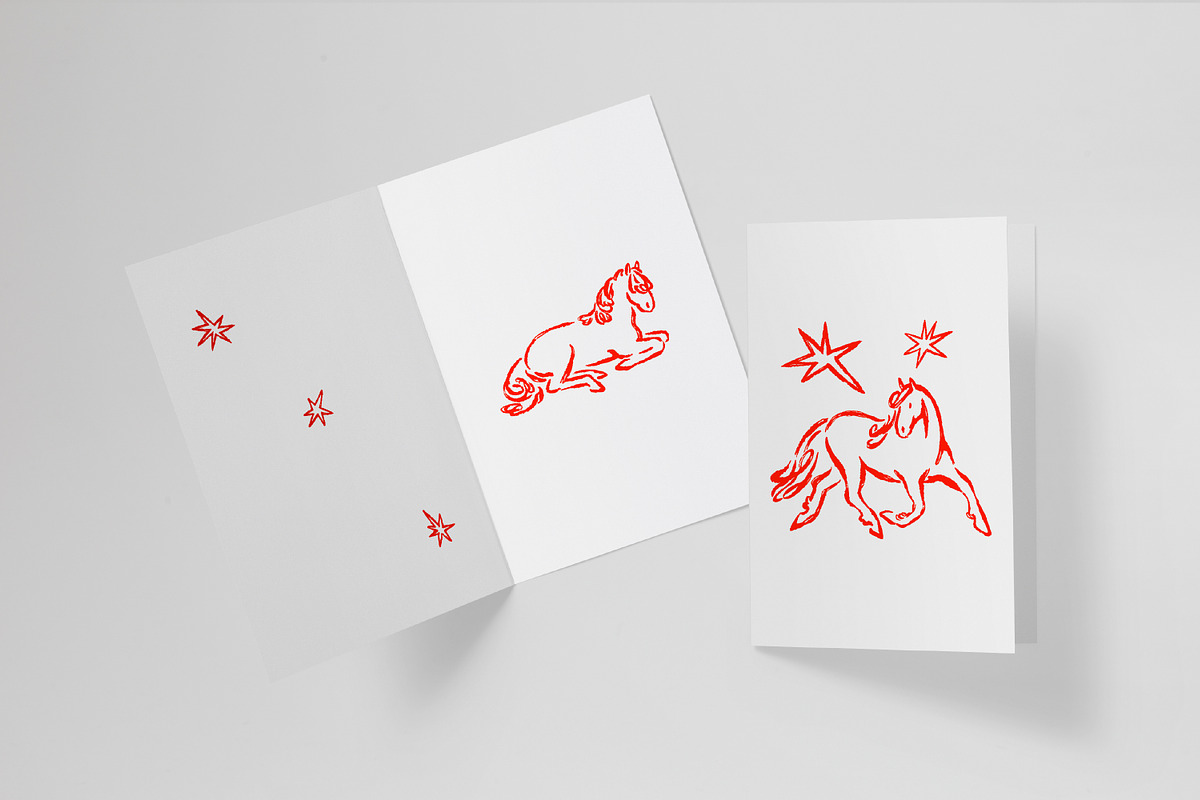 Hand-drawn doodle horse sketches set, an Animal Illustration by Good Studio (Photo 6 of 6)