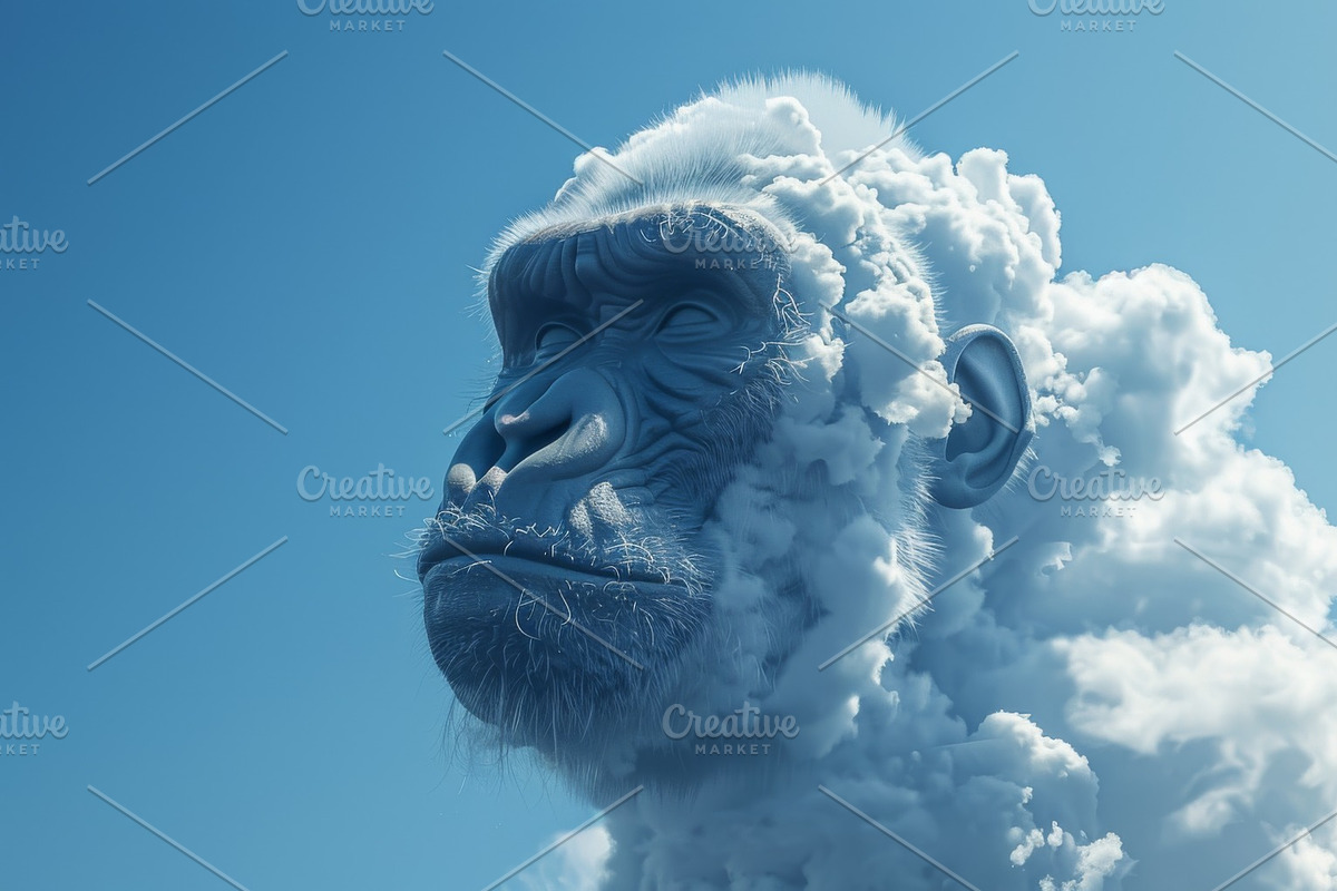 90 Clouds animals against a blue sky, an Animal Illustration by Handmadefont (Photo 63 of 64)