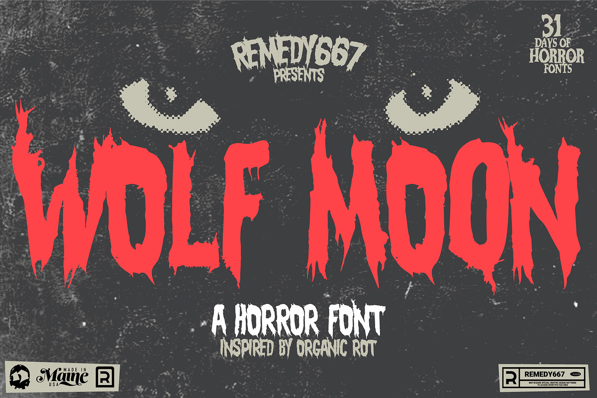Wolf Moon Spooky Font, a Sans Serif Font by Remedy667 (Photo 1 of 6)