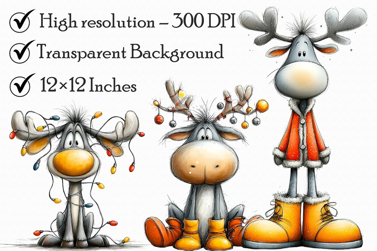 Quirky Reindeer Clipart, an Illustration by Libby Wishes (Photo 6 of 7)