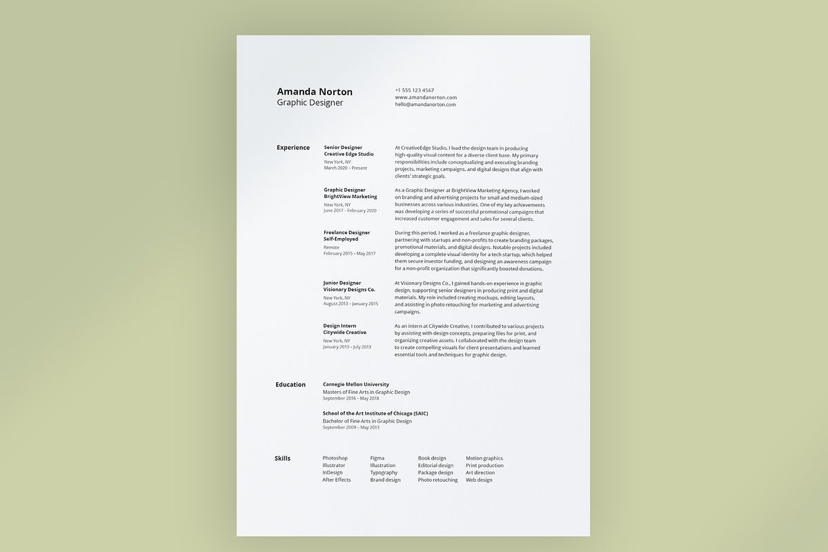 Baseline Resume Template, a Resume Template by Cassandra Cappello (Photo 1 of 2)