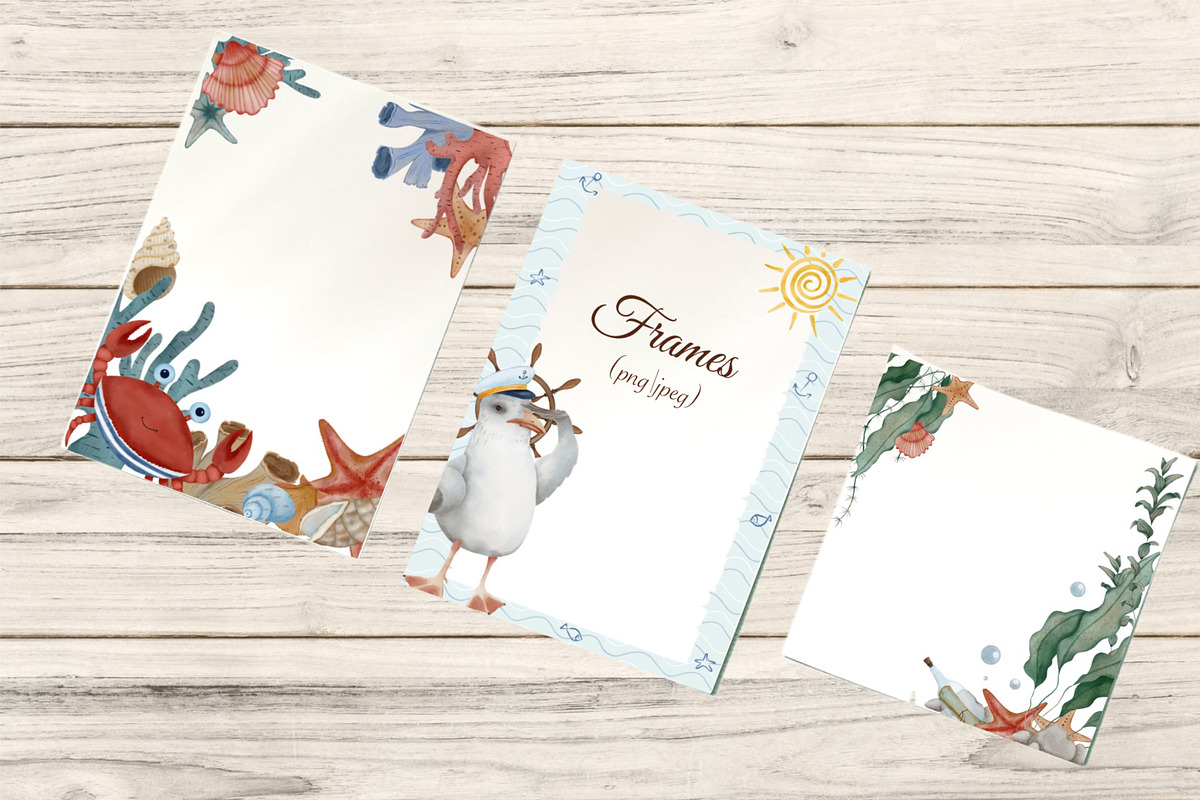 Nautical Watercolor Sea Clipart, an Animal Illustration by ZabolotnaArt (Photo 12 of 13)