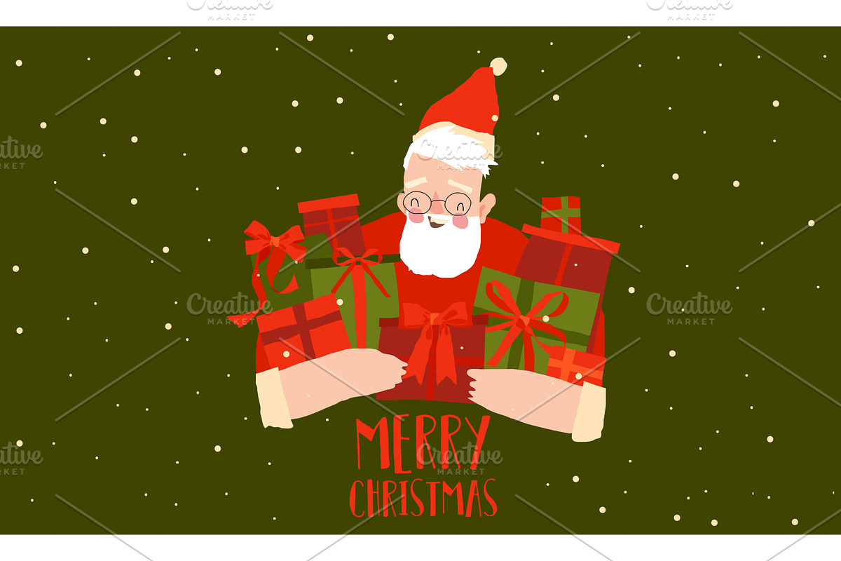 Santa Claus holding Christmas Gifts, an Object Illustration by Maria Starus