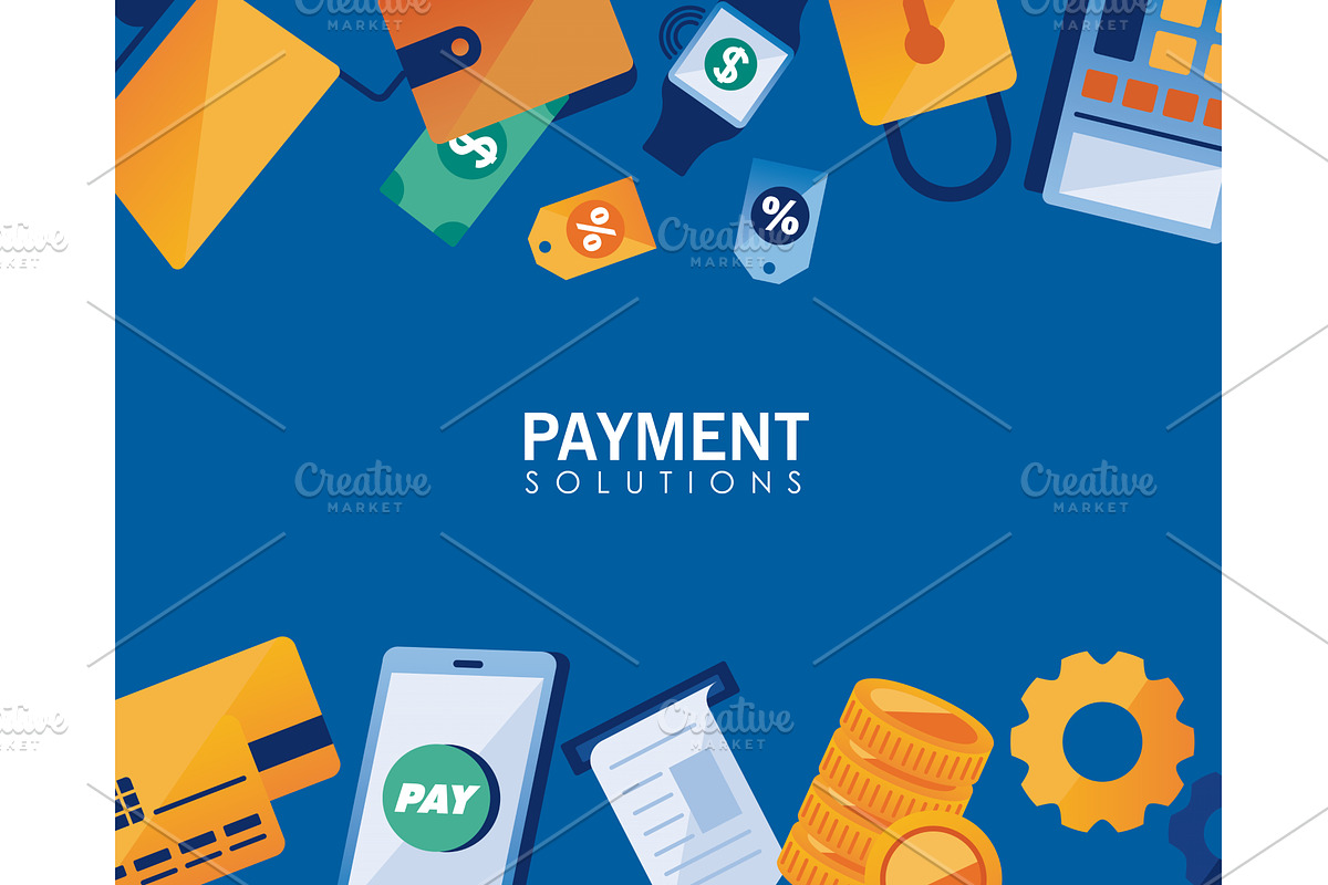 Payment solutions icons, a Finance Illustration by studiogstock